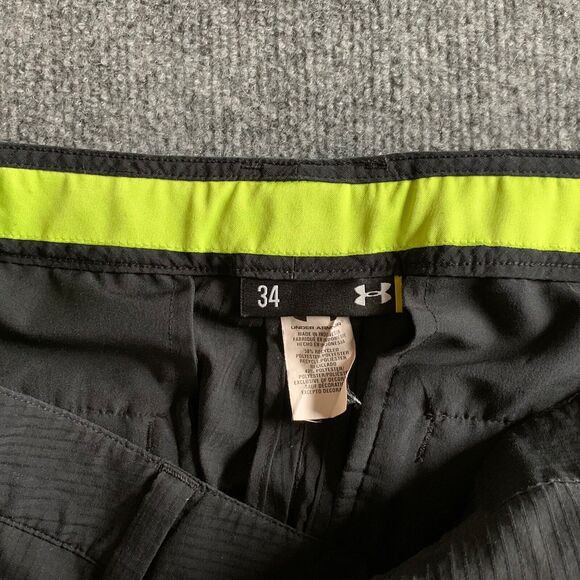 Under Armour Black Golf Shorts Men 34 Multi Snap Pockets Polyester - Picture 12 of 14